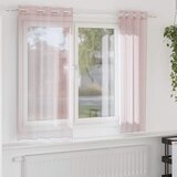 vidaXL Voile zavjese s ušicama 2 kom svijetlo ružičaste 140x175 cm | shoptok.hr