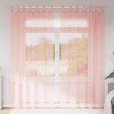 Voile zavjese s džepovima za šipke 2 kom ružičaste | Shoptok.si