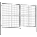  Vrtna vrata od pocinčanog čelika 306 x 200 cm srebrna | shoptok.hr
