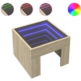 Maison Chic Klubska mizica - kavna mizica - Nizka mizica z neskončnimi LED sonoma hrast 40x40x30 cm, (21752161) Cene
