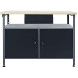  Delovna miza črna 120x60x85 cm jeklo | Shoptok.si