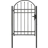  Vrata za ogradu s lučnim vrhom čelična 100 x 150 cm crna | shoptok.hr