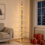  Metalna božićna jelka KUOPIO 180 cm Topla bijela Čelik Crna - 180 cm Crna s LED svjetlima | shoptok.hr