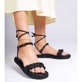 D/CEO marka niezdefiniowana Black woven women's sandals Tarina
