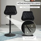  Set 2 barske stolice podesive okretne baršun s naslonom čelik crne | shoptok.hr