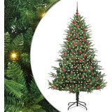 vidaXL Umjetno božićno drvce s rasvjetom i setom kuglica Zelena 180 cm Cijene