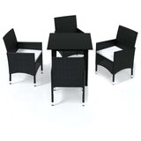 vidaXL 5-dijelni vrtni blagovaonski set od poliratana s jastucima crni | shoptok.hr