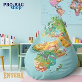 ENTERA Dečji Lazy Bag 200 Veliki - Mapa sveta, ilustrovane znamenitosti država | Eponuda.com