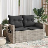 Maison Chic Vrtni kavč - Zunanji kavč z blazinami 2-sedežni siv poli ratan, (22043557) | Shoptok.si