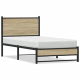 Maison Chic Kovinski Posteljni okvir - Enojna postelja - Postelja za odrasle brez vzmetnice sonoma hrast 80x200 cm, (21695928) Cene