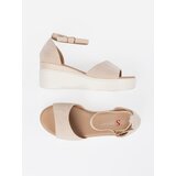SEASTAR Light beige women's sandals on a white wedge | Shoptok.si