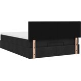 vidaXL Otomanski posteljni okvir z vzmetnico črn 140x200 cm blago | Shoptok.si