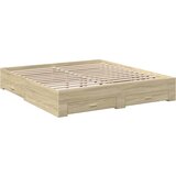  The Living Store Posteljni okvir s predali sonoma hrast 200x200cm inženirski les - Posteljni Okvir, (21446276) | Shoptok.si
