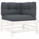 Maison Chic Kotni kavč - Sofa - Kanape z blazinami bela trdna borovina, (21726858) Cene