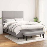  Box spring postelja z vzmetnico svetlo siva 140x200 cm blago, (20727242) Cene