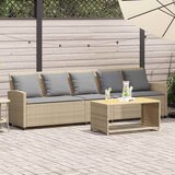 Maison Chic Vrtni kavč - Zunanji kavč z blazinami 5-sedežni bež poli ratan, (22043855) | Shoptok.si