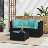 Maison Chic Seti vrtnega pohištva - Vrtna garnitura - Vrtni pohištvo set 3-delna z blazinami črn poli ratan, (21811570) | Shoptok.si