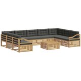 vidaXL Zunanja garnitura za sedenje 10 pcs Bela in antracit Poliester, (5000270983) | Shoptok.si
