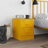 vidaXL Nočna omarica rumena 34,5x39x44 cm jeklo | Shoptok.si