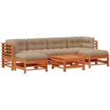  Set lounge namještaja za vrt 7 pcs Vosak Smeđa Masivna borovina - Vosak smeđa bor | shoptok.hr