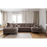 Miuform Smeđa sklopiva kutna garnitura od samta (s lijevim kutom) Lofty Lilly – | shoptok.hr
