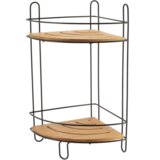 Tendance košarica za tuš dvostruka kutna, metal, bambus/crna | Eponuda.ba