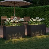 Vrtna saksija 2 kom. Crna 80 x 20 x 49 cm Čelična vrata | shoptok.hr