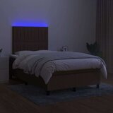  Box spring postelja z vzmetnico LED tem. rjava 120x200 cm blago, (20725060) | Shoptok.si
