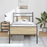 vidaXL Posteljni okvir brez vzmetnice hrast 80x200 cm inženirski les | Shoptok.si
