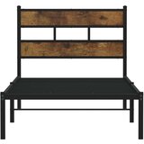 vidaXL Kovinski posteljni okvir brez vzmetnice dimljen hrast 80x200 cm | Shoptok.si