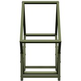  stojalo za drva z lesenim vrhom olivno zelene 50x25x50 cm | Shoptok.si