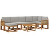 vidaXL Zunanja garnitura za sedenje 8 pcs Naravna in svetlo siva, (5000281348) | Shoptok.si