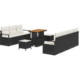  10-dijelni vrtni set sofe s jastučićima crni poli ratan akacija 2-sjedna vrtna sofa s pohranom i jastučićima crni poli ratan 3 Cijene