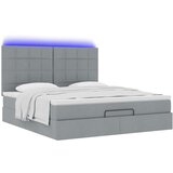 vidaXL Otomanski krevet s madracem&LED svijetlosivi 180x200cm tkanine | shoptok.hr