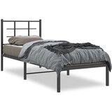  Metalni okvir za krevet s uzglavljem crni 75x190 cm | shoptok.hr