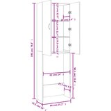 Ormarić za perilicu rublja siva boja betona 64 x 25,5 x 190 cm | shoptok.hr