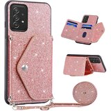 INORCO Ovitek za telefon Samsung Galaxy A73 5G, držalo za kartice, bleščeče stojalo, usnjena torbica TPU, (22035719) Cene