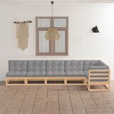 Maison Chic Seti vrtnega pohištva - Vrtna garnitura - Vrtni pohištvo set 6-delna z blazinami trdna borovina, (21804217) | Shoptok.si