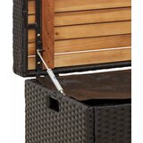  Klupa za pohranu crna 100x50x52 cm poliratan i bagremovo drvo | shoptok.hr