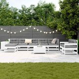  10-dijelni set vrtnih sofa bijeli od masivne borovine | Eponuda.com