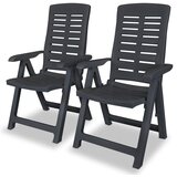 Maison Chic Nastavljivi vrtni stoli - Stol za vrt 2 kosa plastika antracitne barve JS55, (21878815) | Shoptok.si