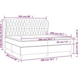  S oprugama i madracem crni 200x200 cm baršunasti | shoptok.hr