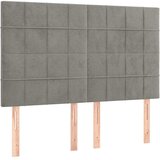  Krevet s oprugama i madracem svjetlosivi 140x200 cm baršunasti | shoptok.hr