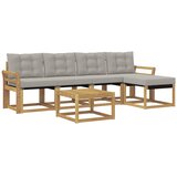vidaXL Zunanja garnitura za sedenje 6 pcs Bela in svetlo siva, (5000282729) Cene
