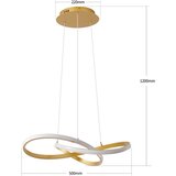 Brilagi LED prigušiva luster na sajli INFINITY LED/55W/230V 50x50 cm zlatna + daljinski upravljač | Eponuda.com