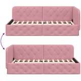  Kutni okvir kreveta Ružičasta 90 x 190 cm Baršun | shoptok.hr