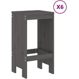  7-dijelni vrtni barski set sivi od masivne borovine | shoptok.hr