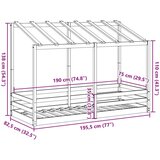  Dječji krevet s krovom bijeli 75 x 190 cm od masivne borovine | shoptok.hr