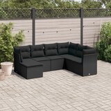 vidaXL 7-dijelni set vrtnih sofa od poliratana s jastucima crni | shoptok.hr