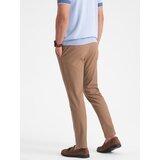Ombre Men's SLIM FIT chino pants - light brown | Shoptok.si